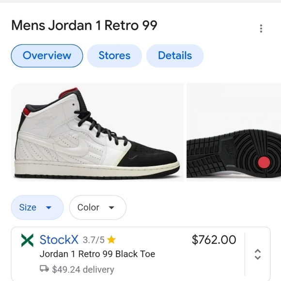 Jordan 1 mens sneakers 654140-101 mens size 10.5 Jordan 1 Retro 99 Black - Picture 7 of 7